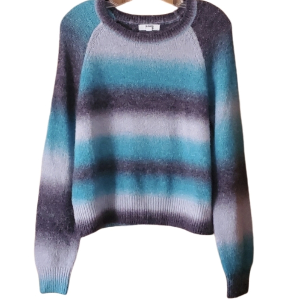 BB Dakota By Steve Madden Wool Blend Ombre Striped Fuzzy Sweater‎ Size Large
